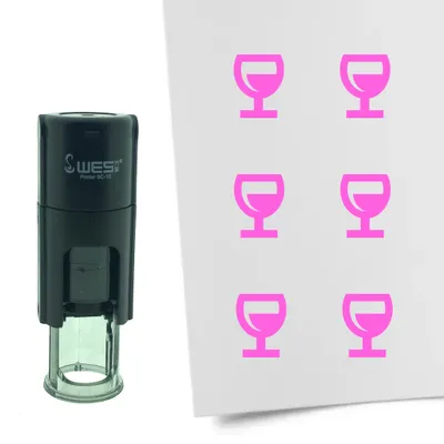 Produktbild von CombiCraft Selbstfärbender Stempel 'Weinglas' in der Farbe Pink, Ø10mm