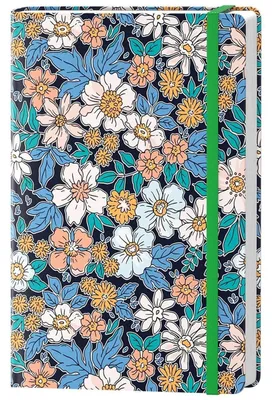 Obrázek produktu pro A5, linkovaný zápisník, 160 stran, pevná vazba, květinový design, rozměry 14,5 x 21,3 cm