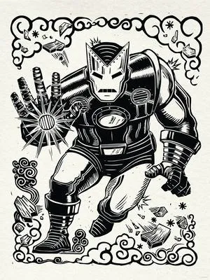 Produktbild von Poster Marvel Iron Man Lino-Cut 30x40 cm