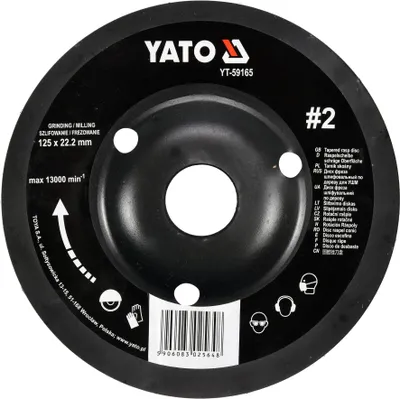 Produktbild von Yato , Raspelscheibe D 125 x 22,2 , Hieb 2 , für Holz, Plaste, Gipskarton