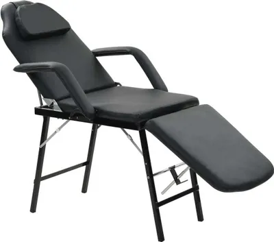 Obrázok produktu pre Prenosné kozmetické kreslo, umelá koža 185x78x76 cm čierne