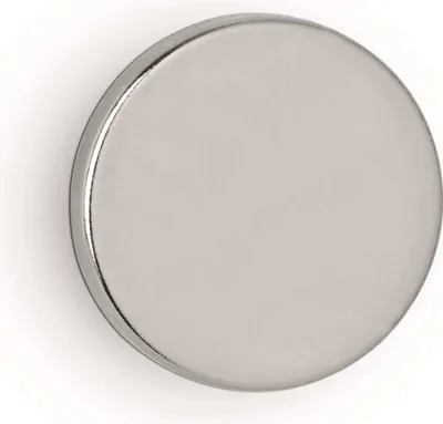 Produktbild von MAUL Magnet rund 10 Stück 4,2 kg Stahl Metall Neodym magnetisch Ø 2 x 0.3 cm silber