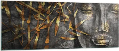 Produktbild von Bilder auf glas - Einteilig - Buddha Gold Bodhisattva - 140x50cm - Glasbilder - Wandbilder - Bilder - zum Aufhängen bereit - Wanddekoration aus Glas - Glas Bilder - Wandbild auf Glas - GAB140x50-4442
