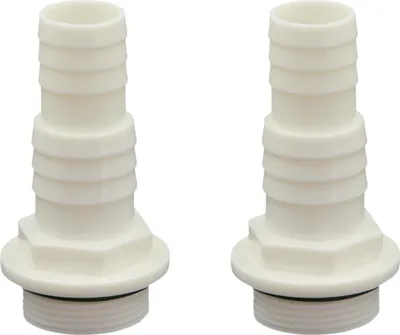 Produktbild von HAF 2x ABS Schlauchtülle O-Ring mit 32mm 38mm x 1 1/2" | Schlauchtülle x Außengewinde | Schlauchverbinder aus weißem ABS | PN10 für Pool und Teich