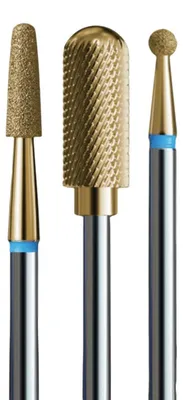Produktbild von Gold-Paket: 3 Fräser für Acryl, Gel und Hybridlack