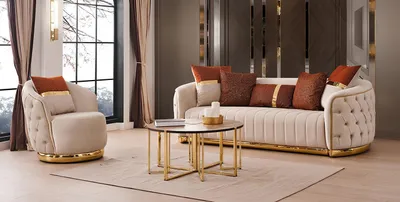 Image de Set 2 pièces salon canapé trois places canapé moderne fauteuil textile