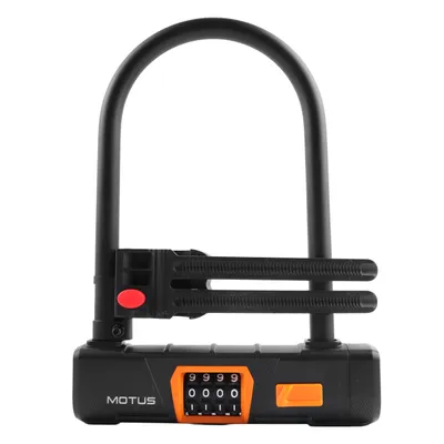 Image de Cadenas antivol pour vélo Motus, avec serrure numérique à 5 chiffres, barre en acier de 14 mm, câble supplémentaire, support pour vélo, scooter électrique, vélo de ville