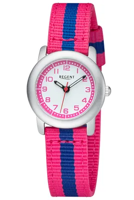 Produktbild von Regent Mädchen Analog Quarz Uhr mit Textil Armband 12400315