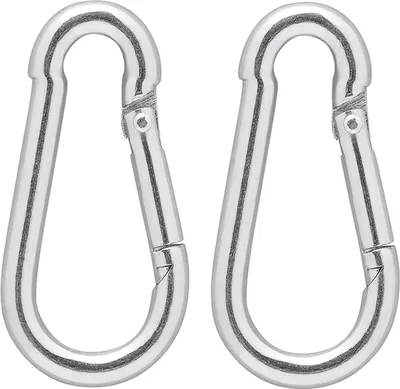 Produktbild von 2 Stk. Karabinerhaken Karabiner Haken aus Metall Camping Zelten 5x50mm BWI