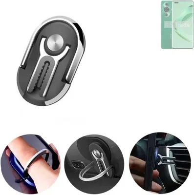 Produktbild von K-S-Trade 3in1 Smartphone-Ring Handy-Ring kompatibel mit Huawei Nova 11 Pro Fingerhalterung  Handyring Tischständer Lüftungsgitter-Halterung Tisch