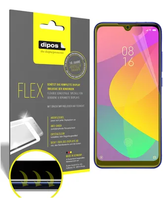 Produktbild von 2x Schutzfolie für Xiaomi Mi A3 Folie, 100% Displayabdeckung, dipos Flex