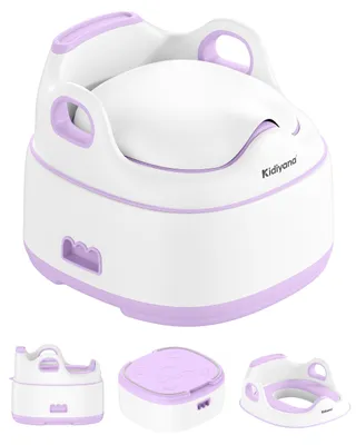 Image de Kidiyana, pot enfant 3-en-1, motif éléphant : réducteur de toilette et tabouret d'apprentissage, antidérapant, avec protection anti-éclaboussures, à partir de 6 mois