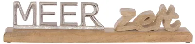 Dekoschild "Seezeit" aus Aluminium & Mangoholz, 41x9x5 cm