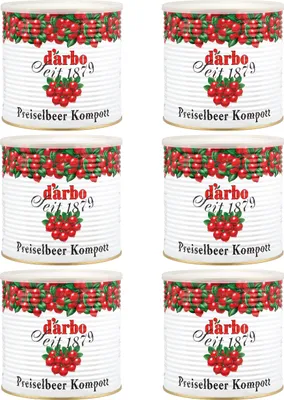 Produktbild von Food-United PREISELBEEREN-KOMPOTT fein-herb 6x 2,8kg Dose von DARBO