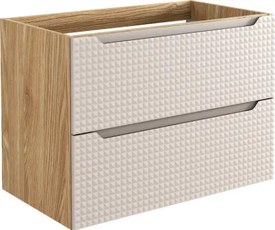 Produktbild von Waschtischunterschrank 80 cm in Eiche mit beige, LONDON-56-BEIGE