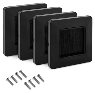 Produktbild von kwmobile 4x Kabeldurchführung für Wand mit Pinsel - Kabeldurchlass TV - Wanddurchführung Kabel - Kabelkanal für Unterputz - Kabelauslassdose Unterputz