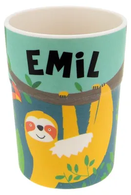 Produktbild von Bunter personalisierter Namens Kinderbecher mit  Namen Emil