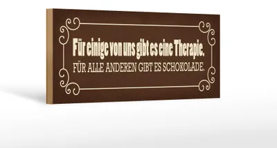 Produktbild von Holzschild Spruch 27x10cm Schokolade Therapie