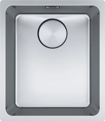 Produktbild von FRANKE Unterbau - Spüle 122.0658.057 MYTHOS MYX 110-34 mit Siebkorb als Handbedienung 3 1/2 Zoll, für Unterschränke ab 45 cm / Unterbauspüle / Edelstahlspüle