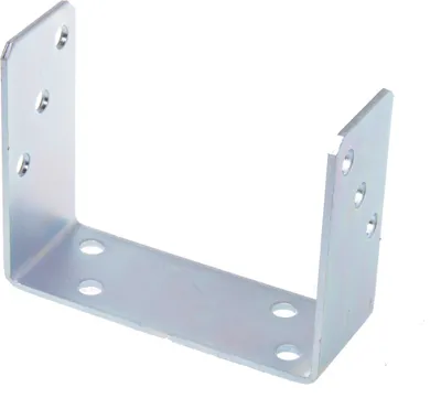 A U-shaped metal bracket with multiple holes for mounting.