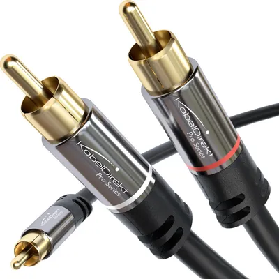 Obrázek produktu pro KabelDirekt 799422538337, RCA, Samec, 2 x RCA, Samec, 3 m, Černá
