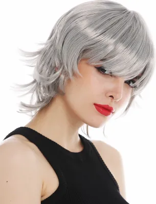 Produktbild von WIG ME UP Perücke Cosplay kurz grau Strähnchen 60297-ZA68A