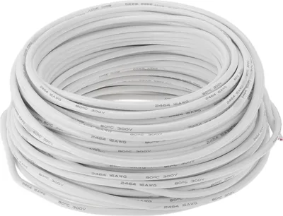 Produktbild von Elektrische Masseleitung Automobil-Stromleitung 200FT Weiß TC 1 Stück 16AWG 2 Leiter Vollständig isoliert & Soft-Touch-Mantel Universal