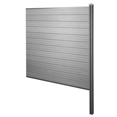 Immagine prodotto di Schermo privacy in WPC Sarthe, recinzione frangivento, palo in WPC da inserire nel calcestruzzo ~ elemento di prolunga, 188 cm grigio
