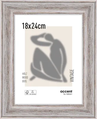 Produktbild von accent by nielsen Holz Bilderrahmen Vintage, 18x24 cm, Weiß