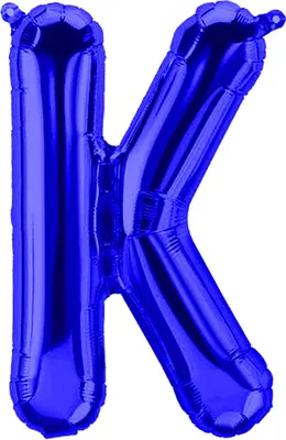 Produktbild von Folienballon Buchstabe K, blau, ca. 40 cm, für Luftbefüllung