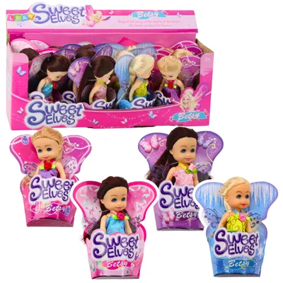 Obrázek produktu pro Mini panenka Fairy Elf Blue Purple Pink Mix 11,5 cm