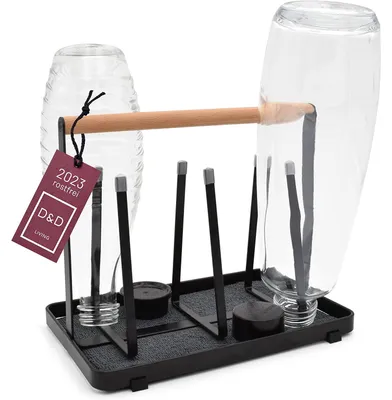 Produktbild von D&D Living Drippo All-in-One Flaschenhalter - Universal-Trockenständer, Abtropfgestell für Flaschen Aller Art, schwarz