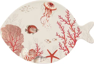Produktbild von Servierplatte Speiseteller REEF Korallen in Fischform 27x19cm Easy Life