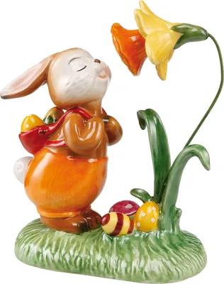 Produktbild von Goebel Ostern Figur Hase - Figur Hase - Die duftet aber gut" Porzellan, Mehrfarbig"