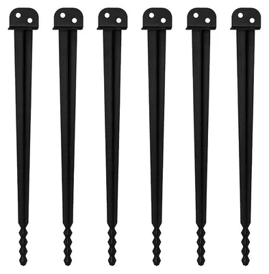 Produktbild von Vigevee 6x L-Pfostenträger 500 mm zum Einschlagen, 40 mm Gabelbreite, schwarze Einschlaghülse aus Eisen, Pfostenanker für Holzpfosten, Gartenzaun, Pergola, Carport & Holzschuppen