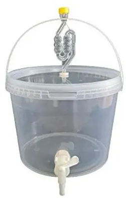 Produktbild von SILPLAST Kompletter Gärbehälter Set 10L Gäreimer mit Gärröhrchen, Dichtgummi und Ablaufhahn Transparent