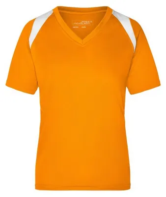 Produktbild von James and Nicholson - T-Shirt für Damen - Laufen LT2422 (S) (Orange/Weiß)