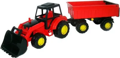 Image de Polesie 35264 Tracteur Avec Remorque Et Excavateur No1 En Net Mix Prix Par 1 Pièce