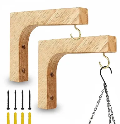 Imagen del producto de InAndOutdoorMatch - Ganchos de madera para colgar - Decorativos - Para montaje en pared