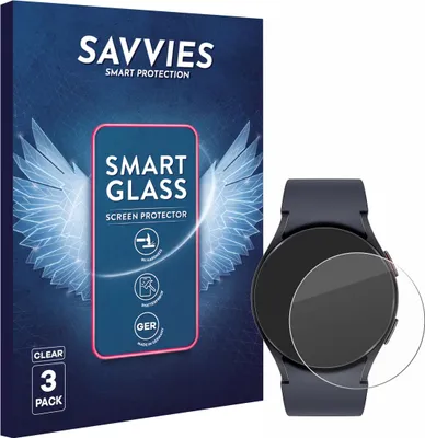 Produktbild von 3x Savvies Schutzglas Folie für Samsung Galaxy Watch 6 (40 mm) 9H Panzer Schutzfolie Glas Displayschutz klar transparent