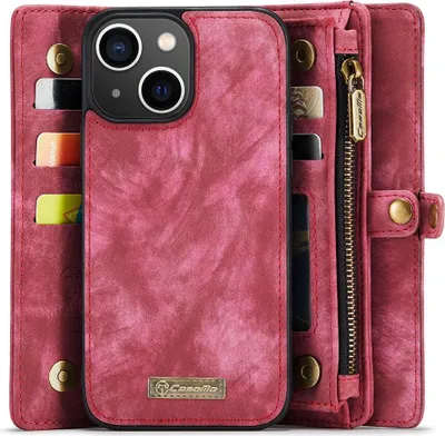 Produktbild von iPhone 15 Hülle - CaseMe 008 2-in-1 Klapphülle & Back Cover mit Brieftasche - Rosa
