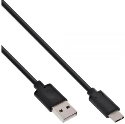 Produktbild von InLine USB 2.0 Kabel, USB-C Stecker an A Stecker, schwarz, 0,5m, 0,5 m, USB C, USB A, USB 2.0, Stecker/Stecker, Schwarz