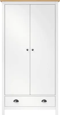 Obrázek produktu pro vidaXL Šatní skříň se 2 dveřmi Hill White 89x50x170 cm Borovicové dřevo