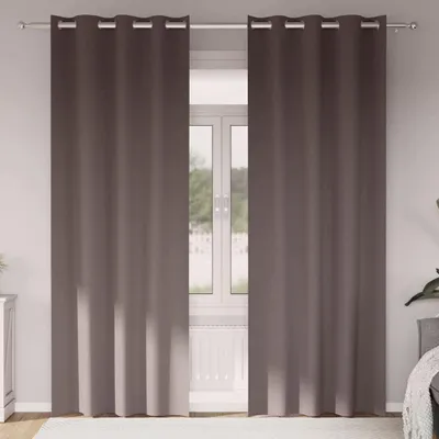 Produktbild von Verdunkelungs-Vorhänge mit Ringen 2 pcs Dunkelbraun
