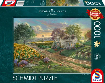 Obrázek produktu pro Thomas Kinkade Studios: Sonnenblumenfelder (1000 Teile) - Schmidt Spiele 58779 - (Spielwaren / Puzzle)