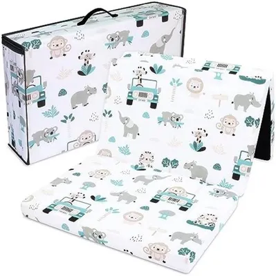 Produktbild von PolkaHome® Klappmatratze Faltbare Reisebabymatratze 60x120 cm – Faltmatratze für Kinder, Gästematratze, Schlafmatratze mit Transporttasche