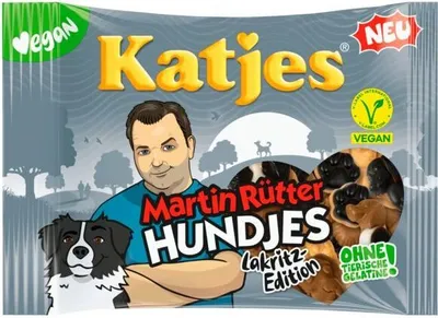 Produktbild von Katjes Martin Rütter Hundjes Lakritz für Veganer geeignet 175g
