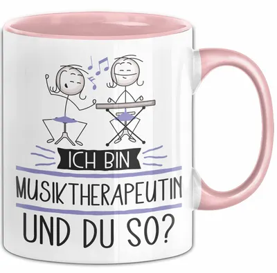 Produktbild von Musiktherapeutin Tasse Geschenk Ich Bin Musiktherapeutin Und Du So Geschenkidee Lustiger Spruch Becher (Rosa)