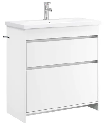 Produktbild von vidaXL Badezimmermöbel-Set Weiß 81 x 40 x 84,5 cm Holzwerkstoff
