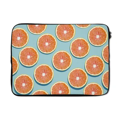 Produktbild von MuchoWow® Laptop Hülle 13 Zoll Orange - Sommer - Blau Laptoptasche - Laptophülle - Sleeve - Rundumschutz